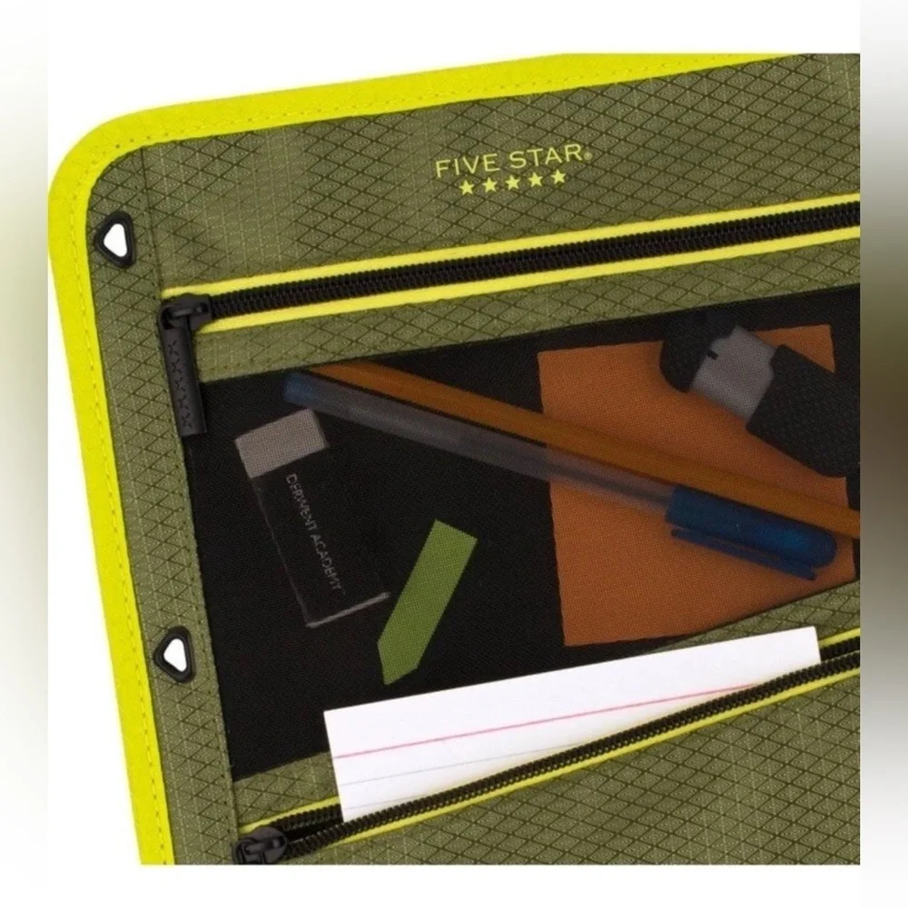 Five Star Large Pencil Pouch Olive/Citrus Size 11
